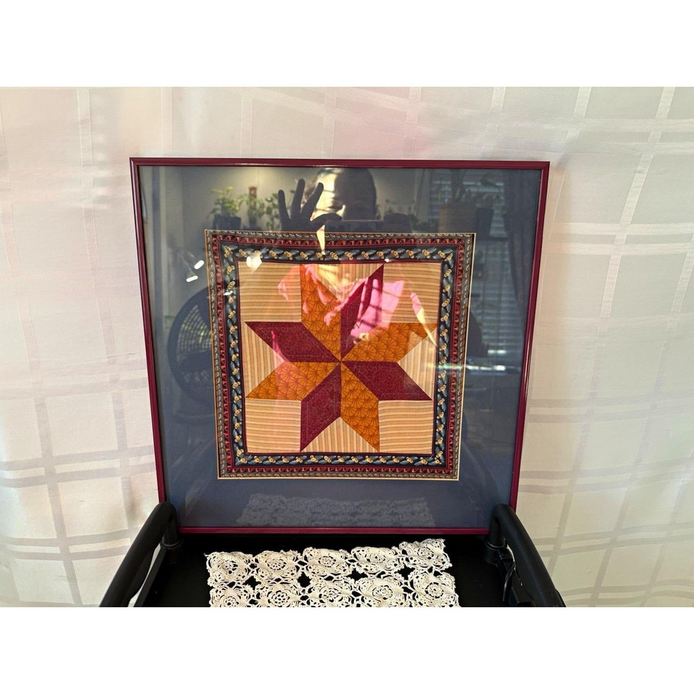 Vintage Sugar Creek Quilt Co Lone Star Wall Hanging 16x16 Carol Heppe 1994